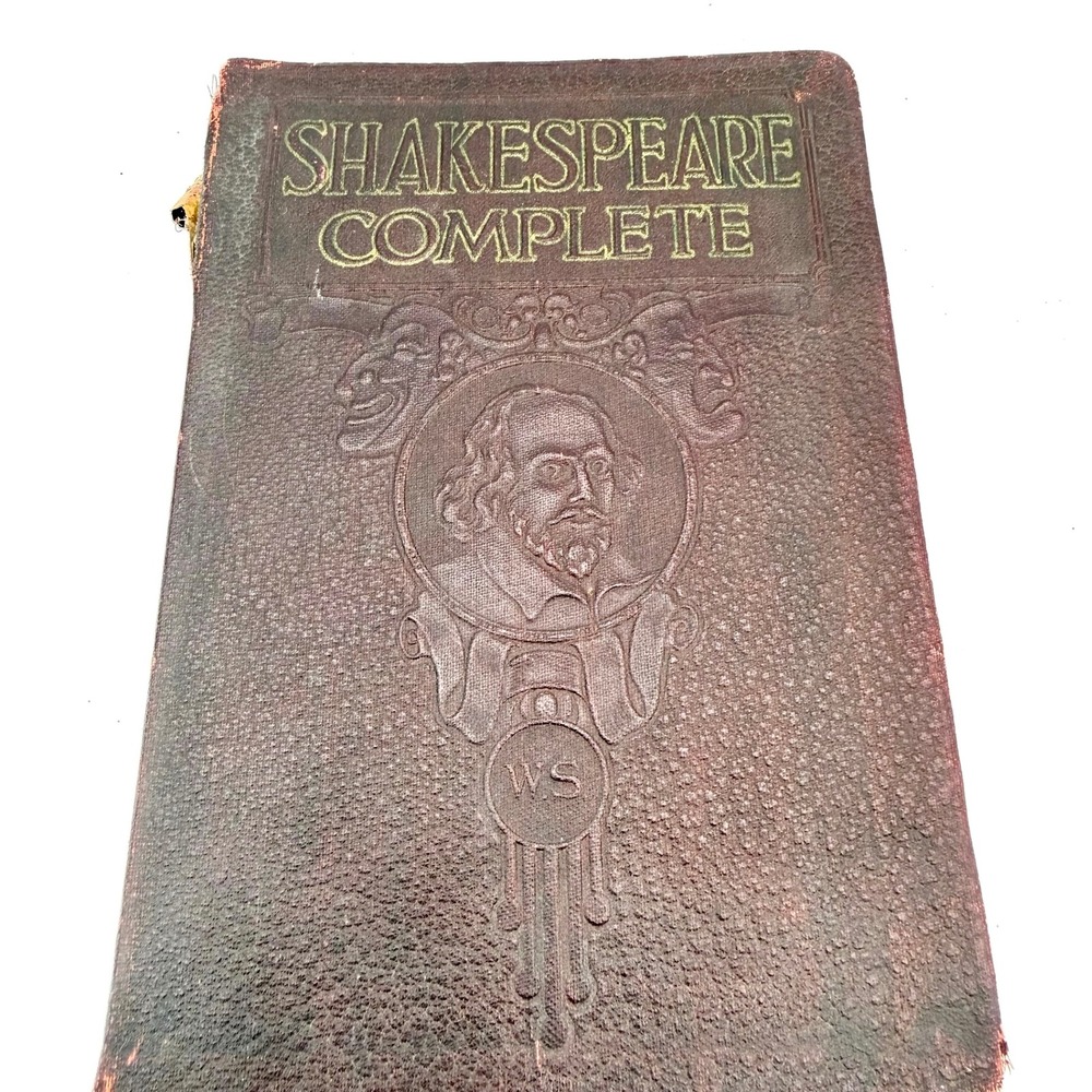 World Syndicate Co Shakespeare Book Flex Leather Antique 1927 Maroon Illustrated